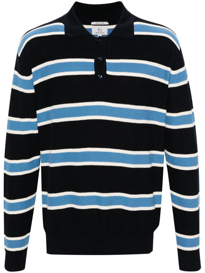 WOOLRICH Striped knitted polo