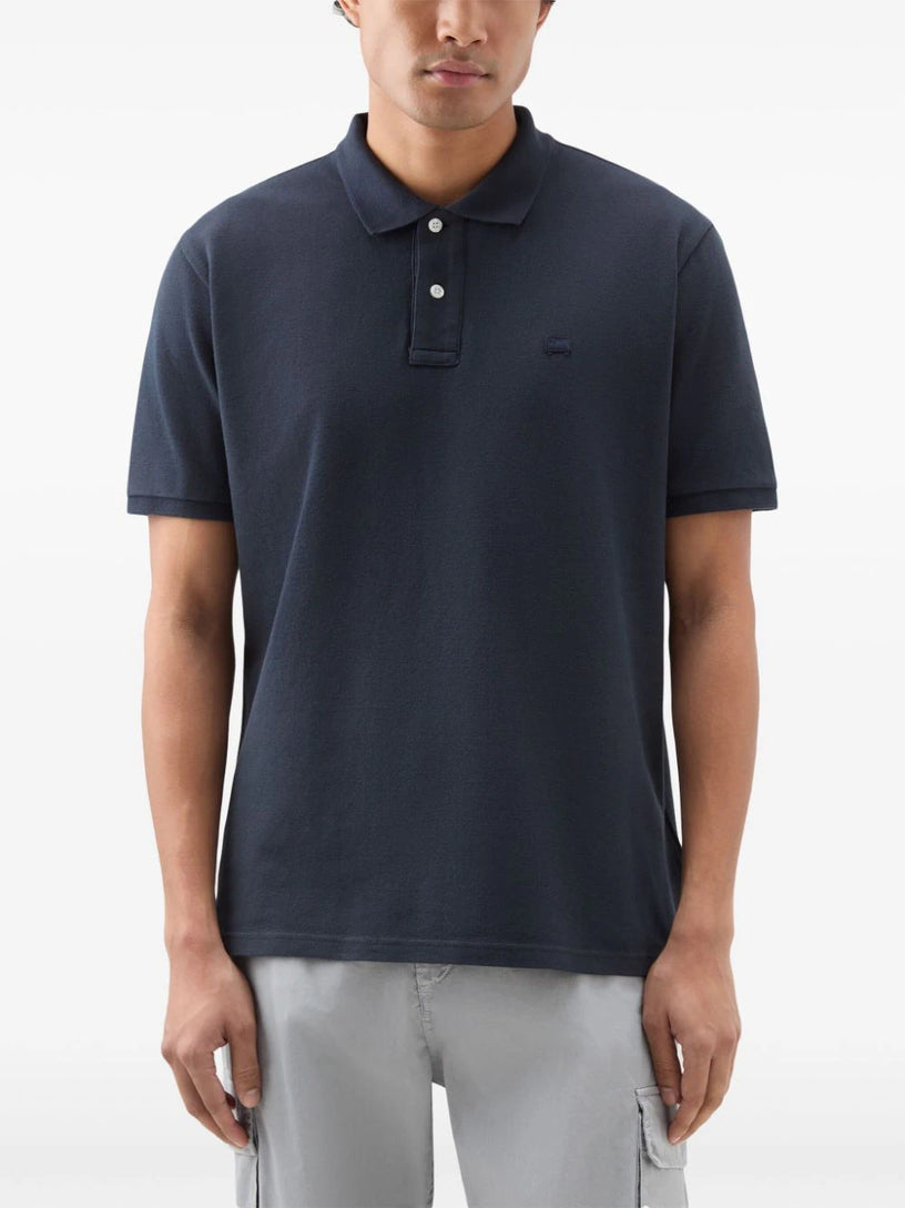 Pure cotton pique polo shirt