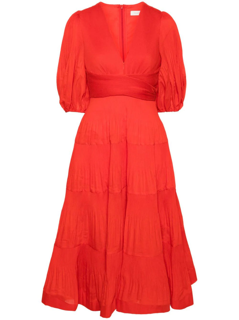 Pleated midi dress