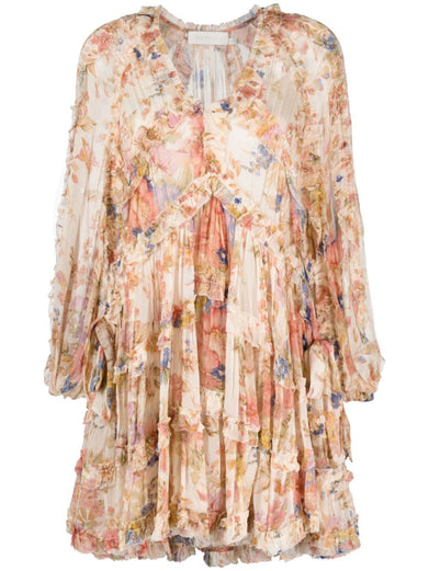 August Billow Frill Mini Dress