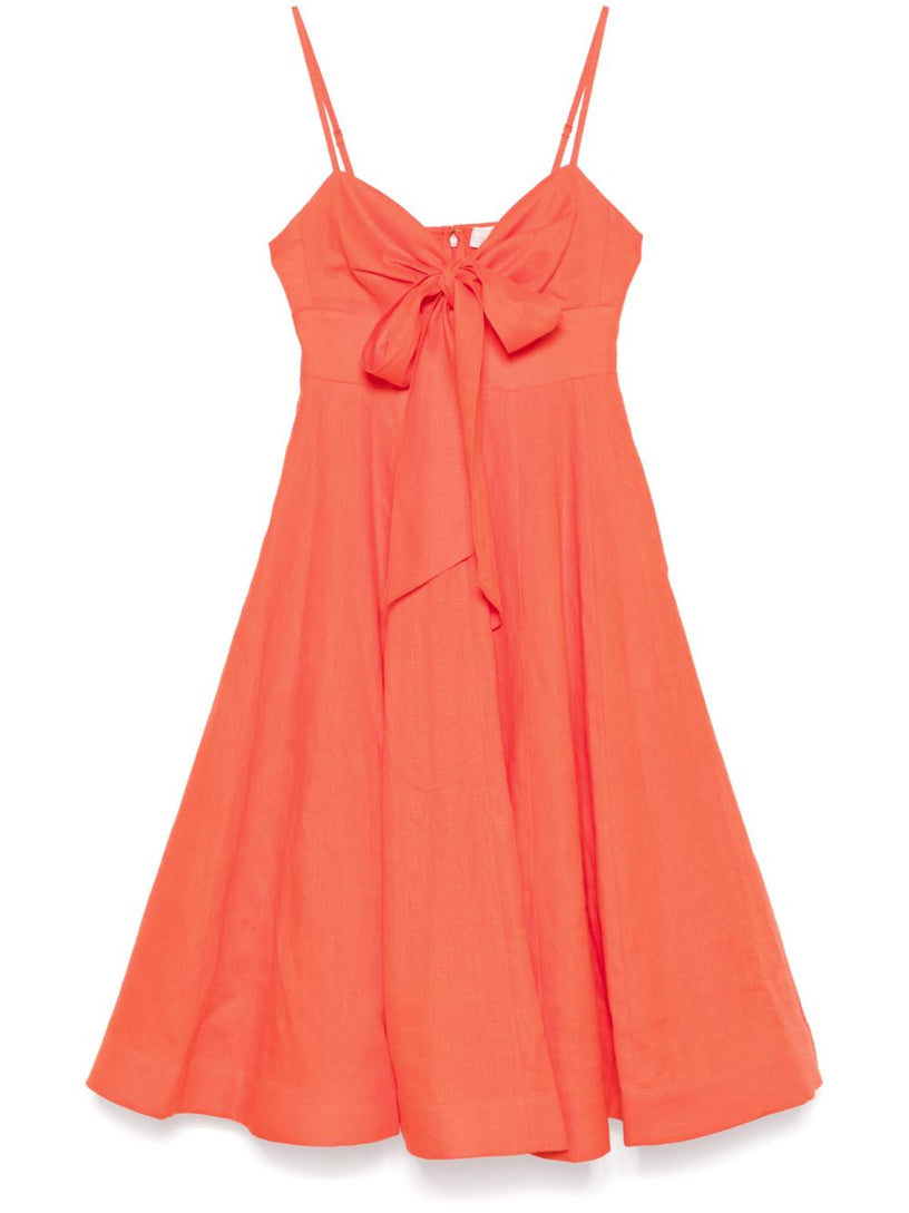 ZIMMERMANN Crush tie front midi dress