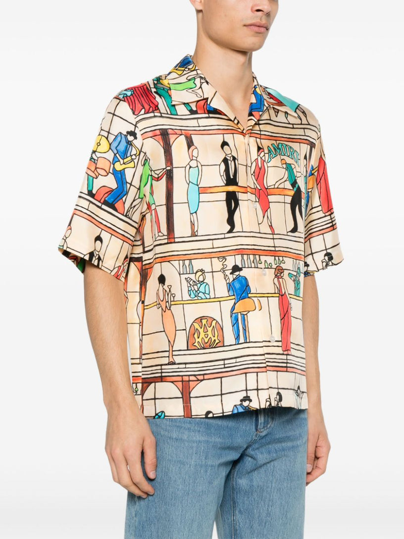 Amiri pool hall bowling shirt