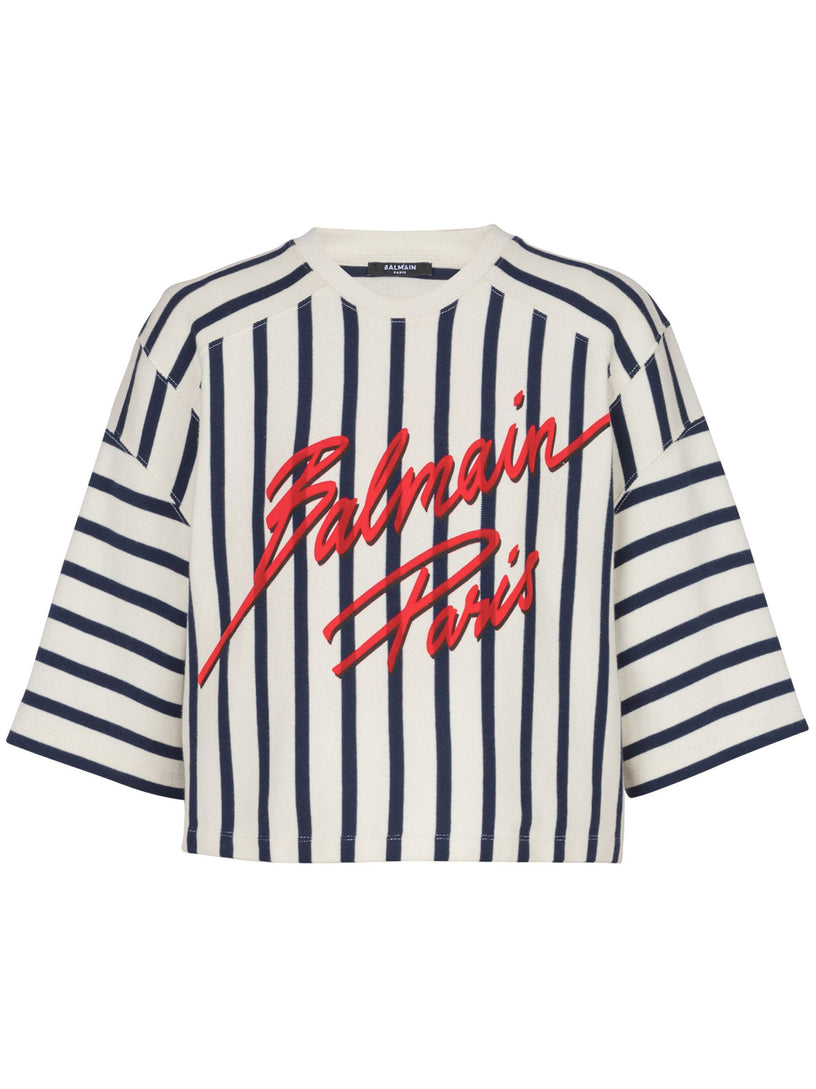 Balmain Baseball striped t-shirt