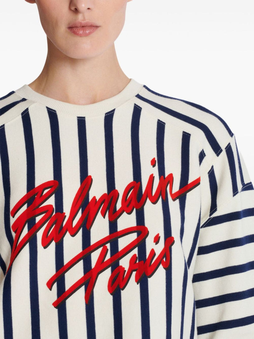 Balmain Baseball striped t-shirt