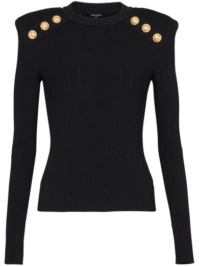 Knit jumper with button details