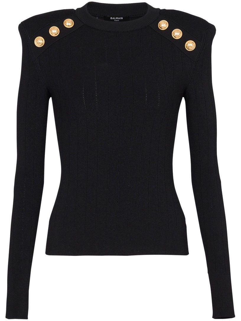 Knit jumper with button details