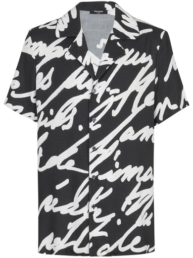 Twill pyjama shirt with "Love Letter" print