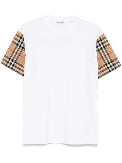 Cotton T-shirt with Check sleeves