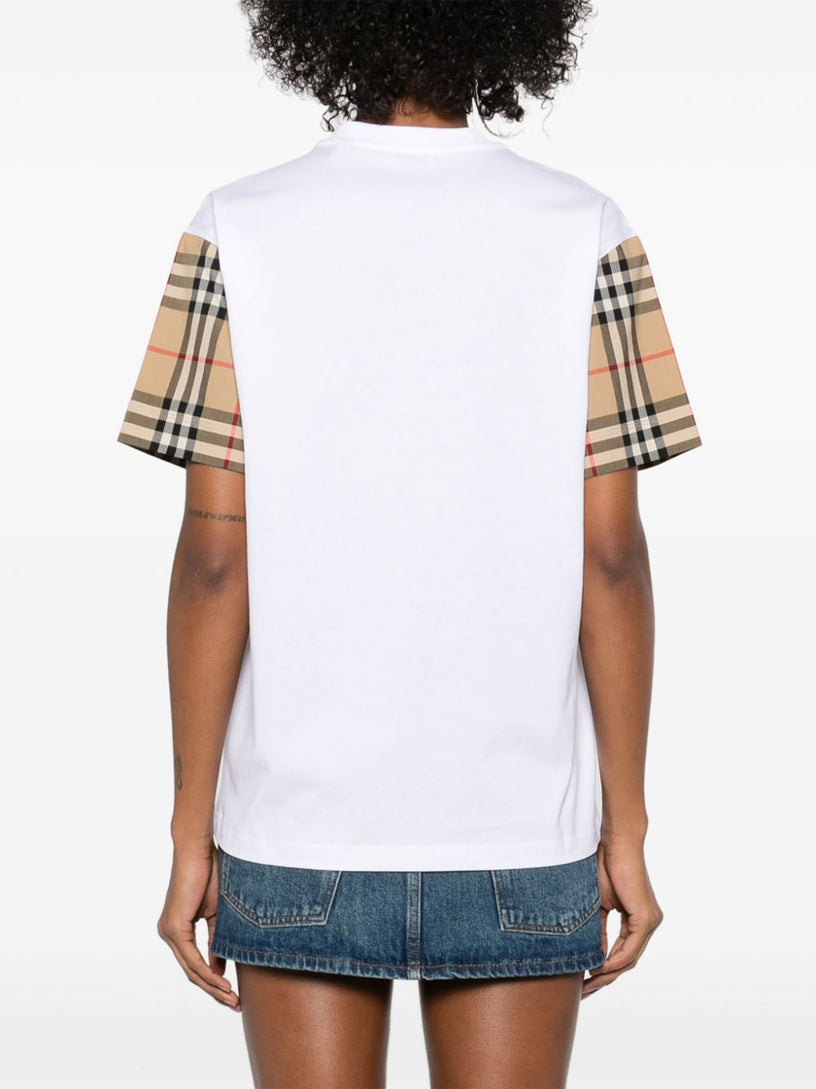 Cotton T-shirt with Check sleeves