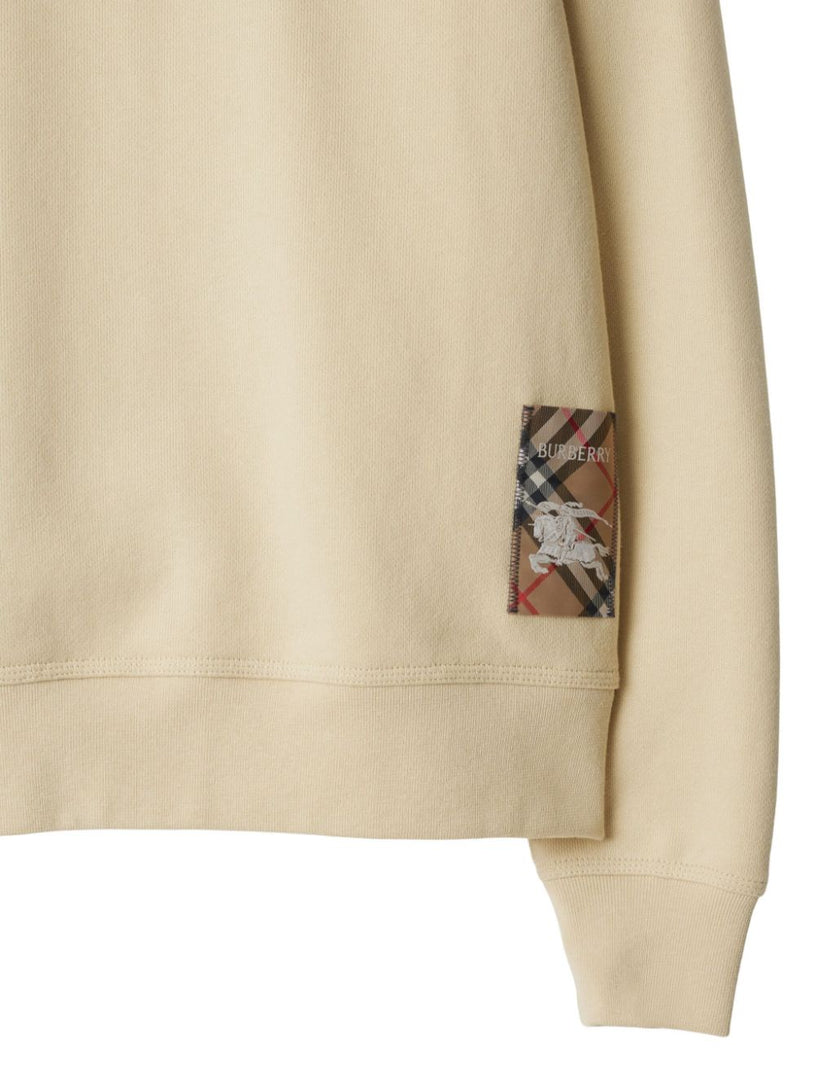 Cotton sweatshirt with Check application