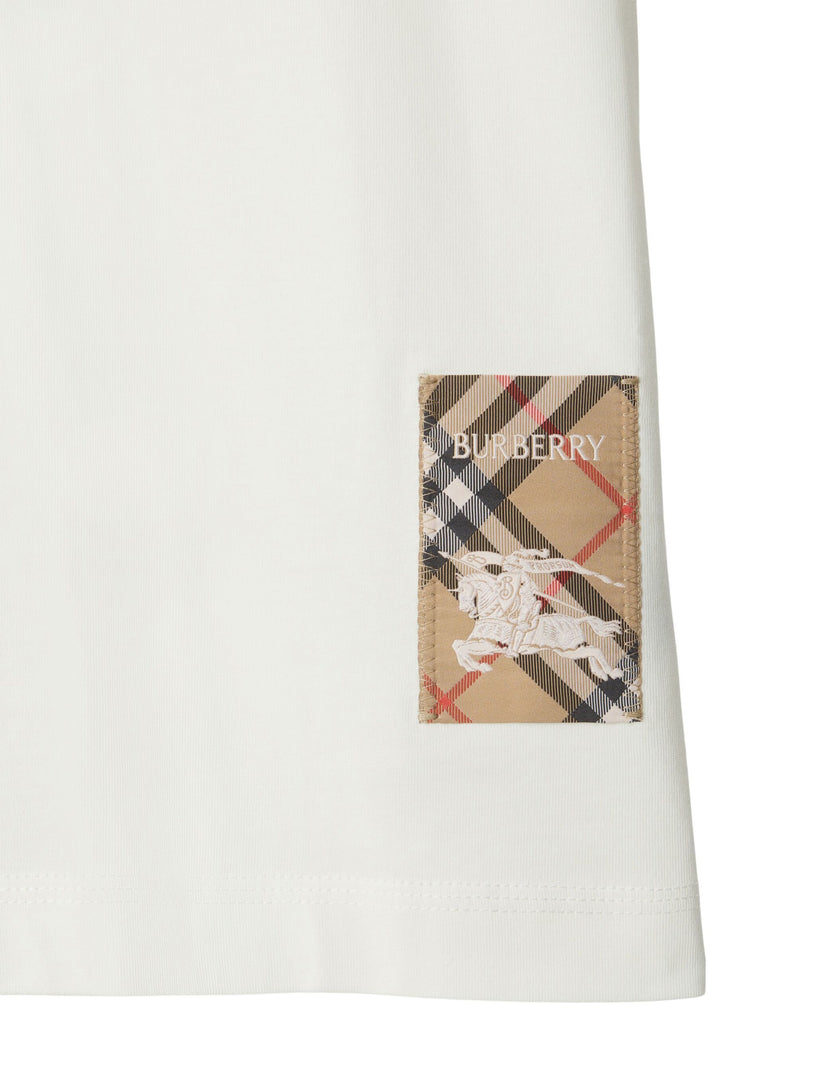 Cotton T-shirt with Check application