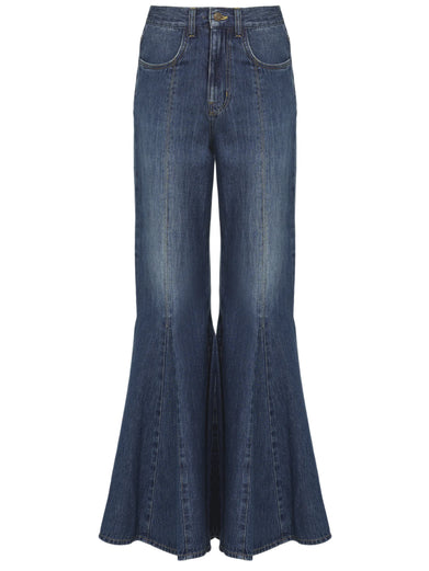 Fluid denim flare jeans