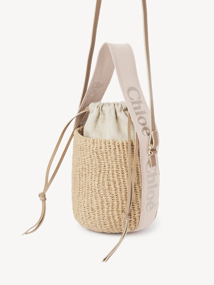 Woody small tote bag in natural fibres