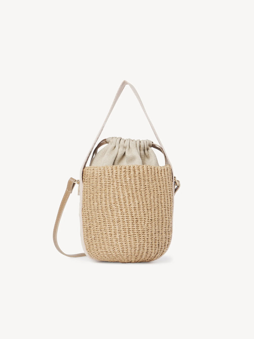 Woody small tote bag in natural fibres