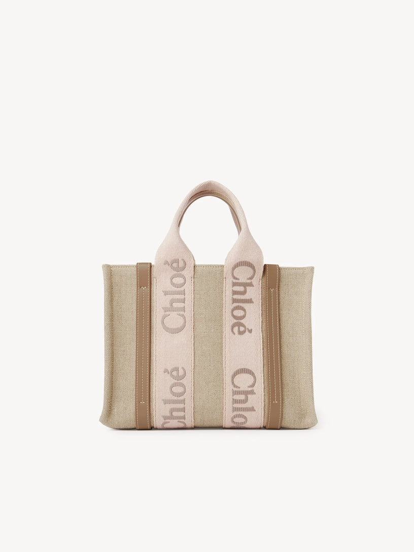 Woody small linen tote bag