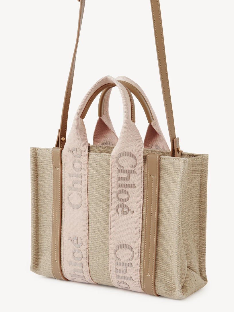 Woody small linen tote bag