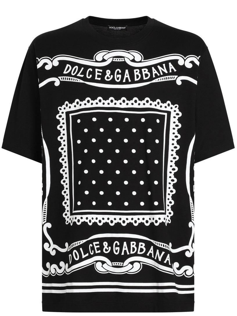 Cotton T-shirt with Bandana print