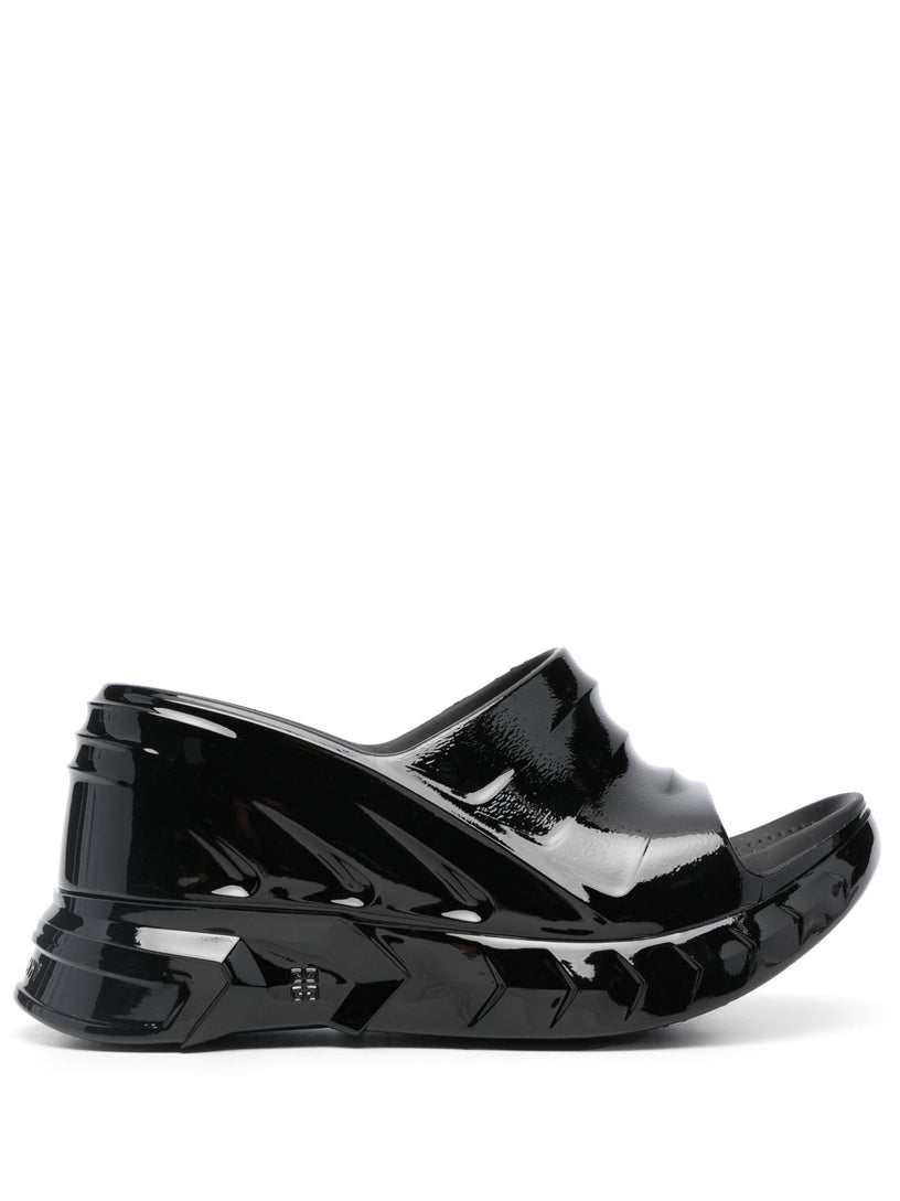 Marshmallow rubber wedge sandals