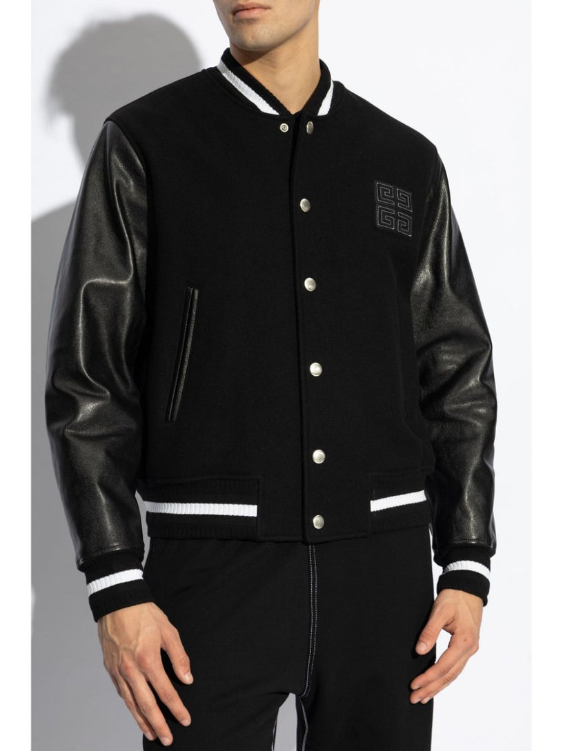 4G varsity jacket in wool and leather