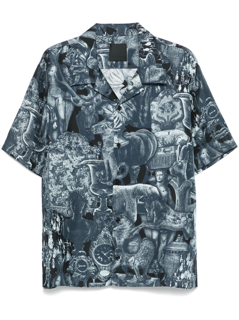 Silk shirt with object print by Hubert