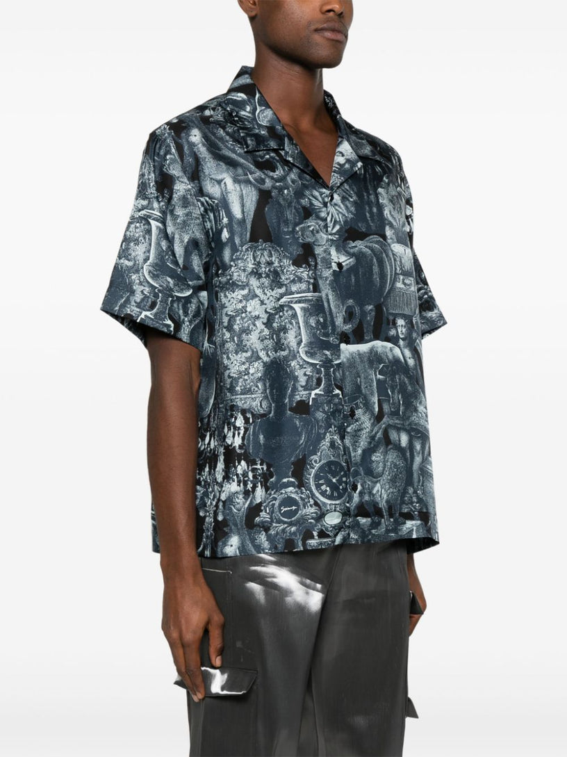 Silk shirt with object print by Hubert