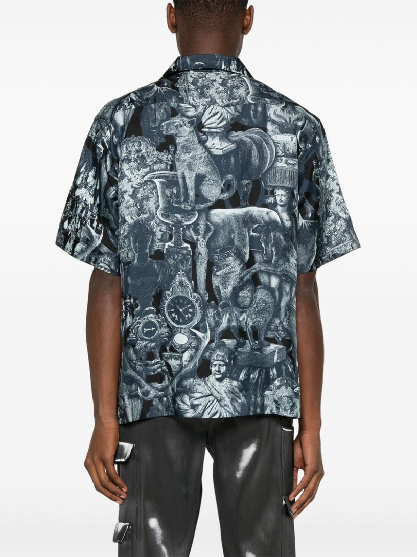 Silk shirt with object print by Hubert