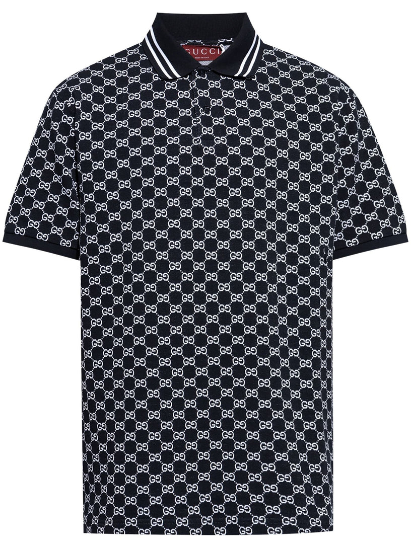 Polo shirt in GG jacquard cotton pique