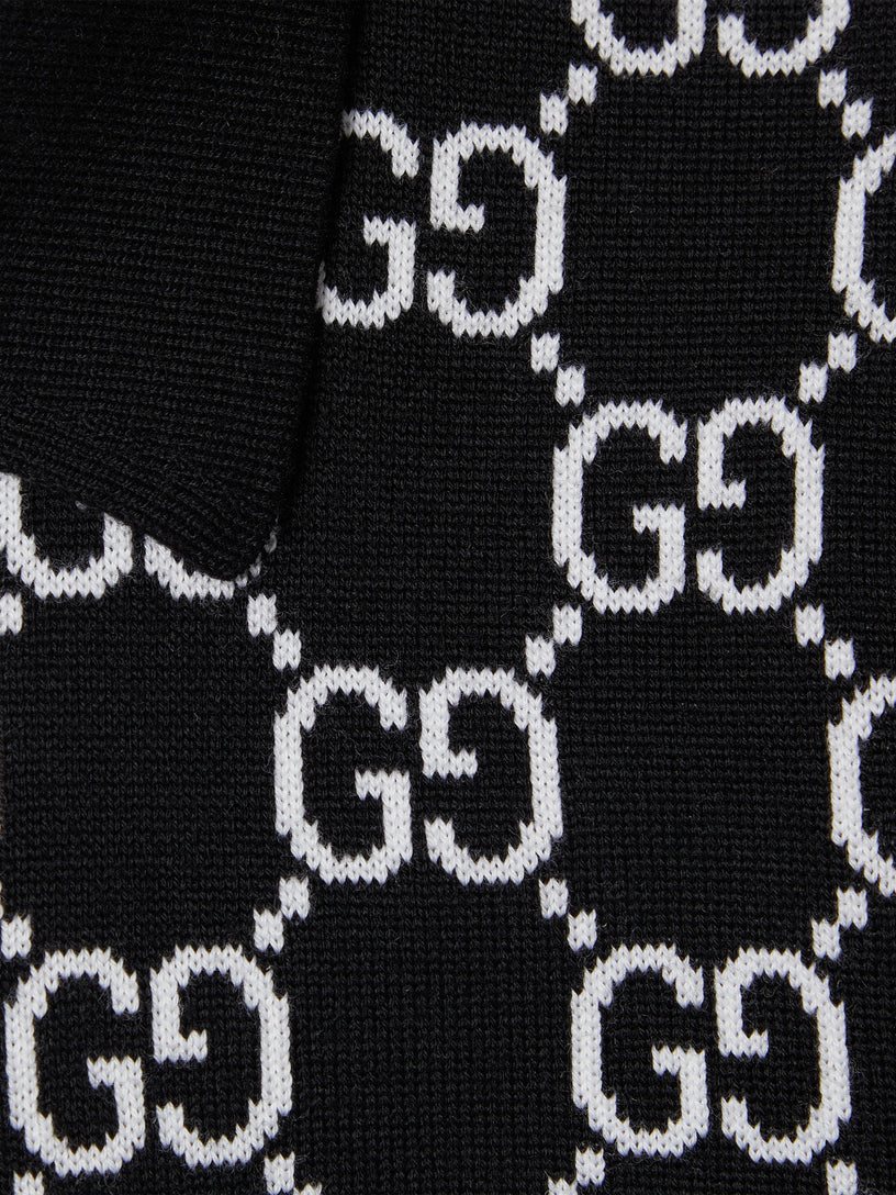 Reversible polo shirt in GG wool jacquard