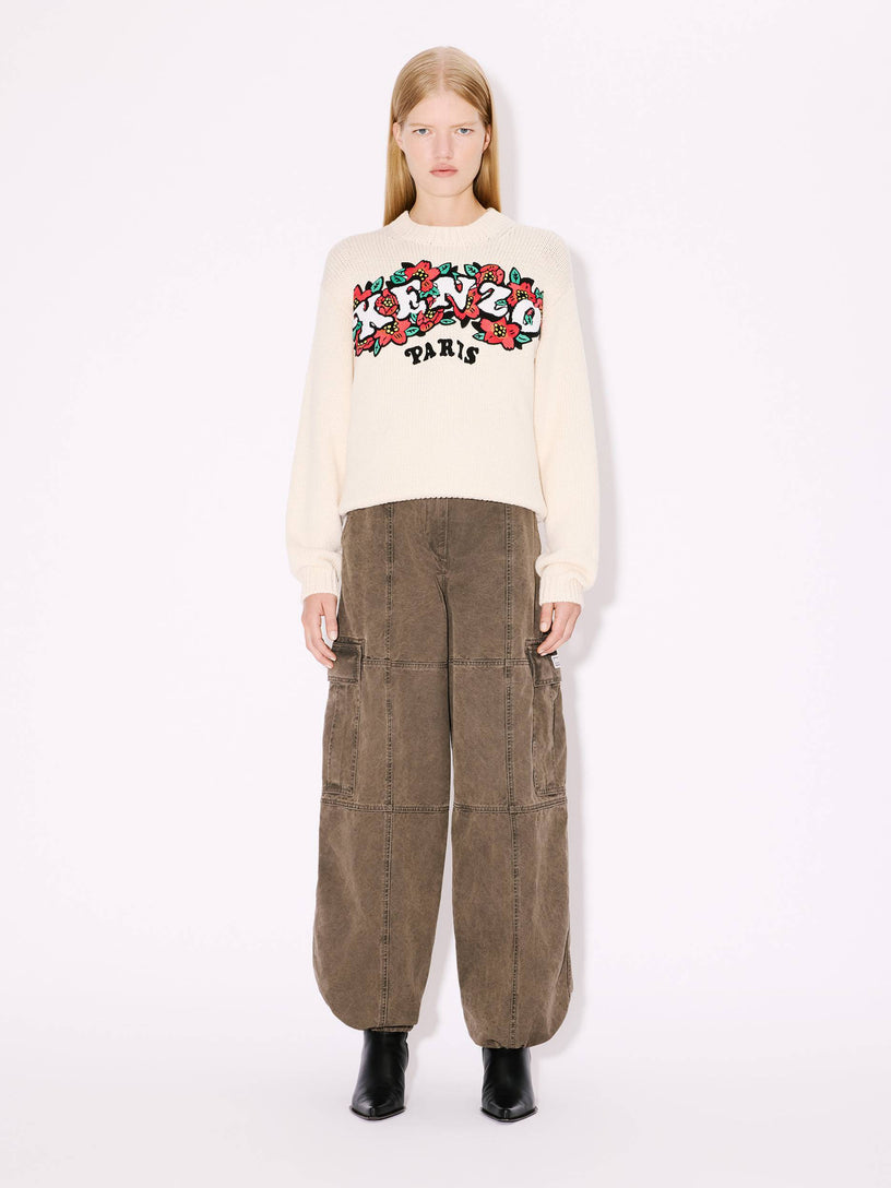 'Kenzo Verdy market' embroidered wool and cotton sweater