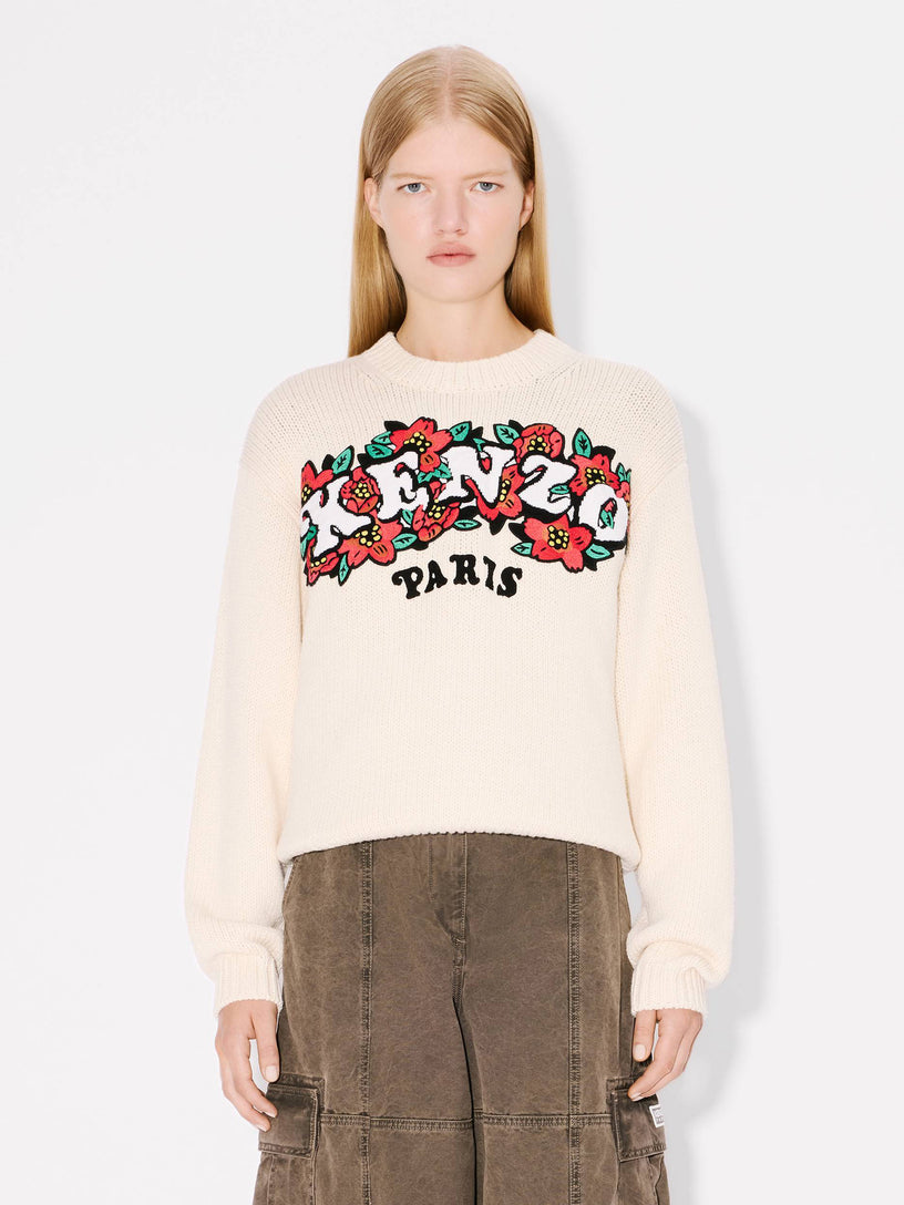 'Kenzo Verdy market' embroidered wool and cotton sweater