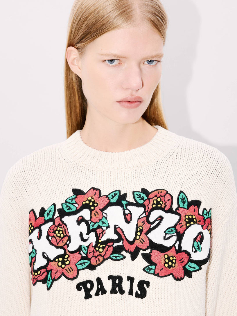 'Kenzo Verdy market' embroidered wool and cotton sweater