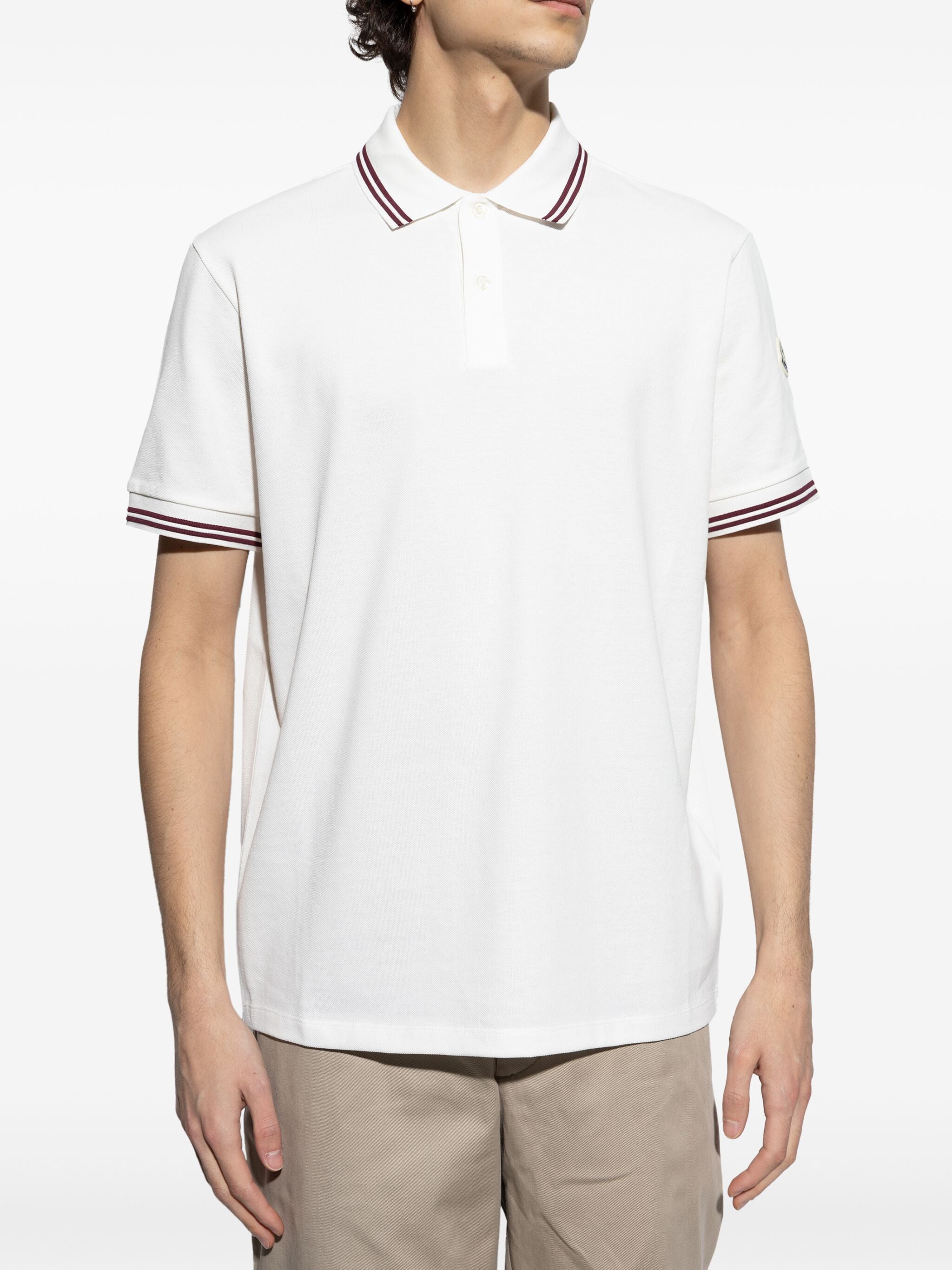 Moncler striped trim polo shirt online