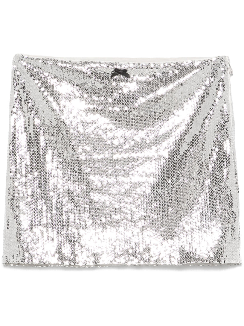 Sequin mini skirt silver