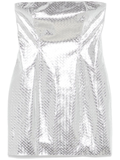 Braided mini dress silver