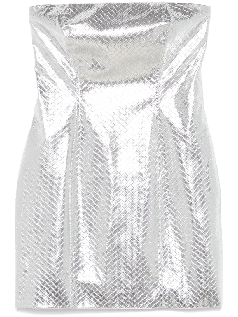 Braided mini dress silver