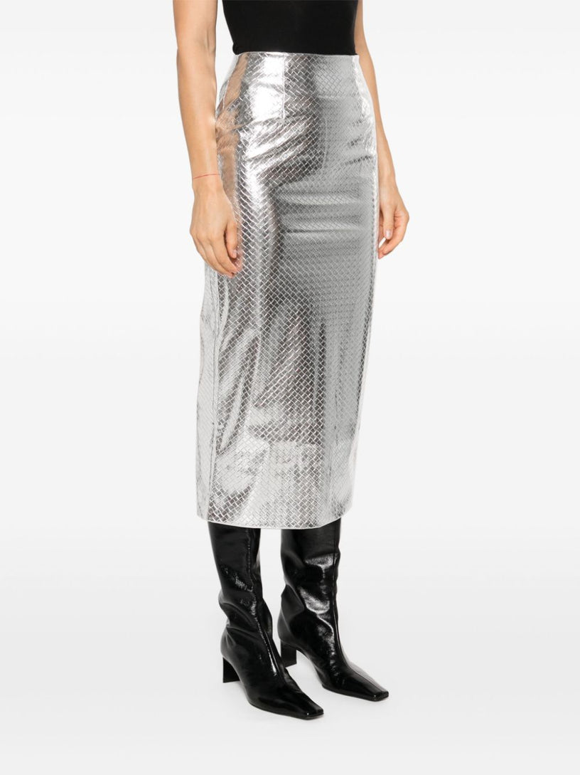 Braided pencil skirt silver