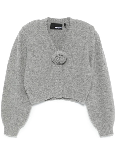 Knit cropped cardigan grey