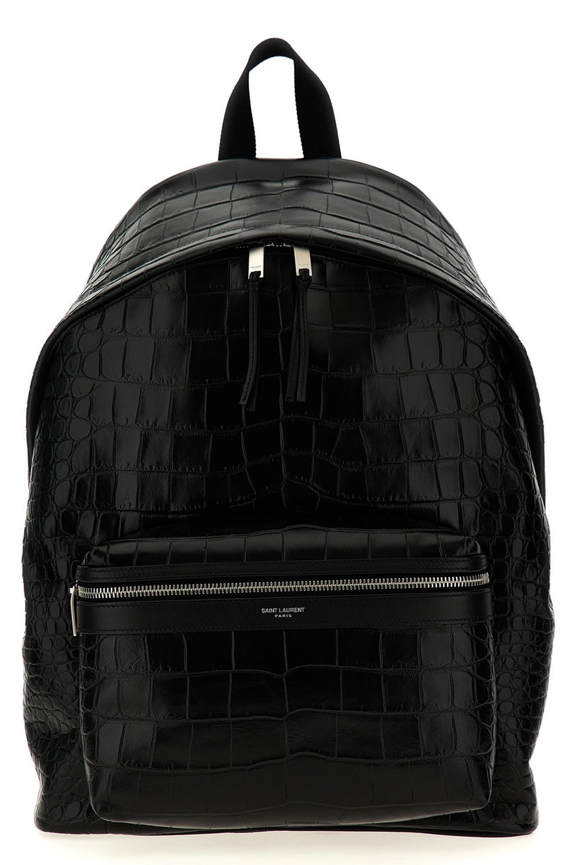 City backpack in printed crocodile