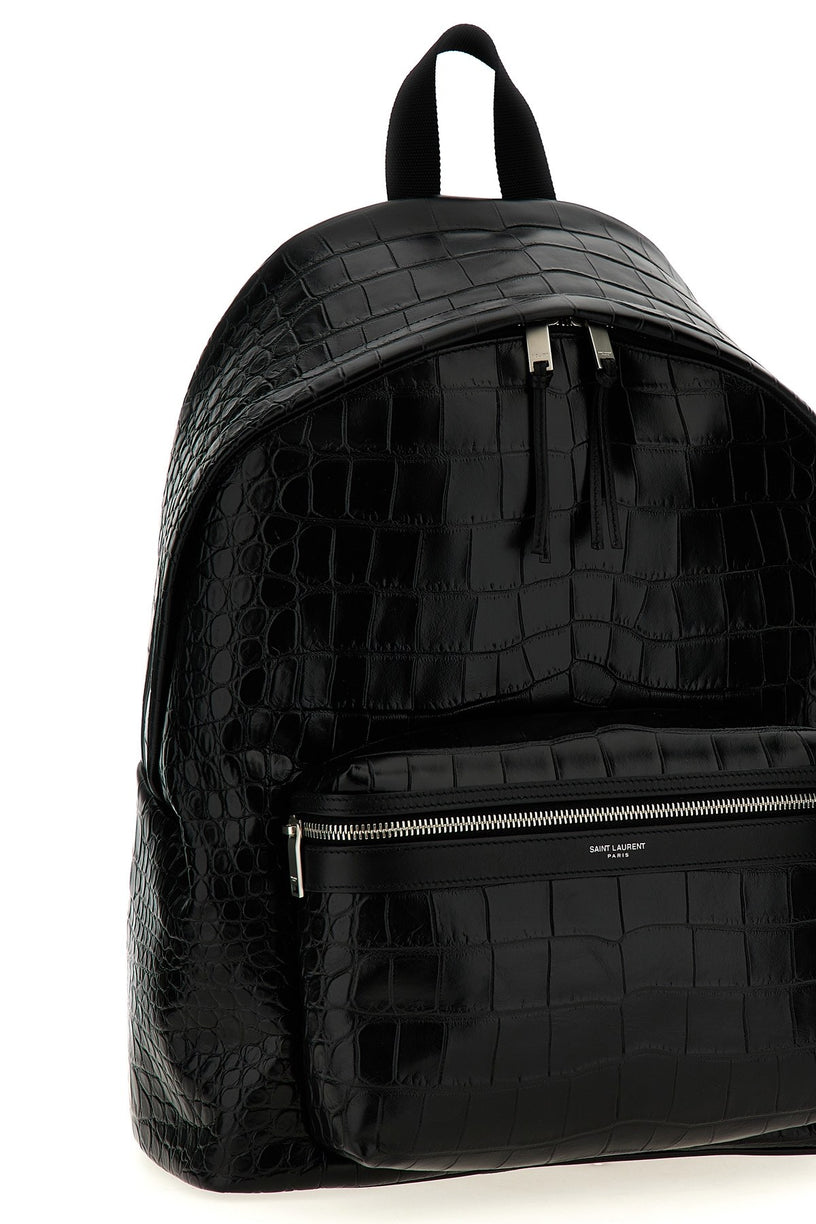 City backpack in printed crocodile