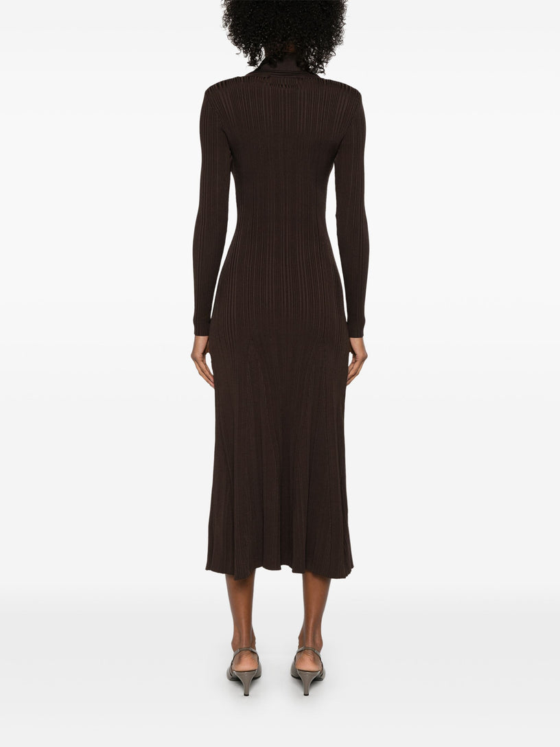 Viscose rib knit midi dress