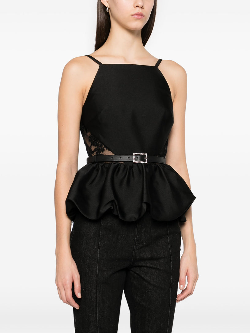 Taffeta peplum top