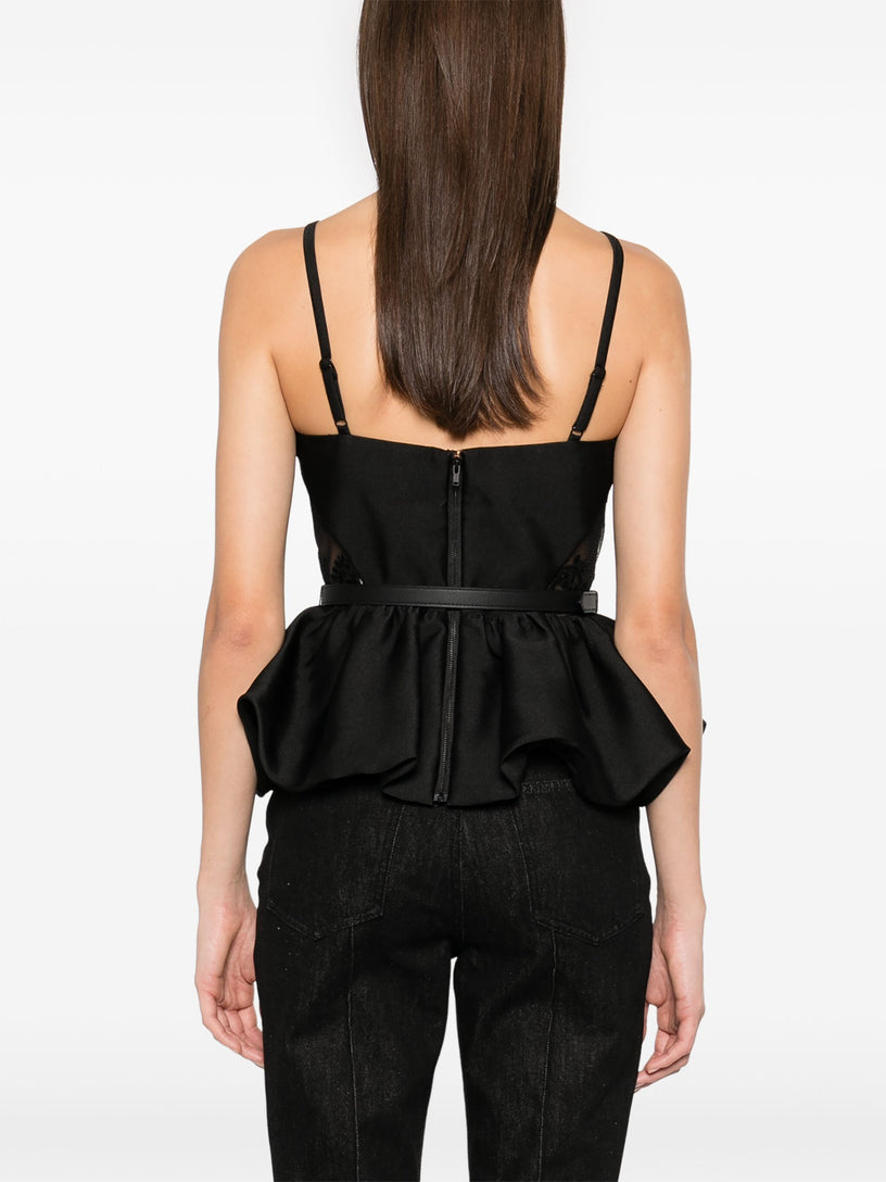 Taffeta peplum top