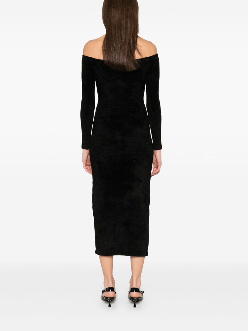 Chenille knit midi dress