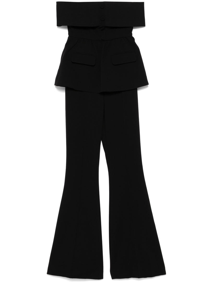 Off-the-shoulder crepe jumpsuit