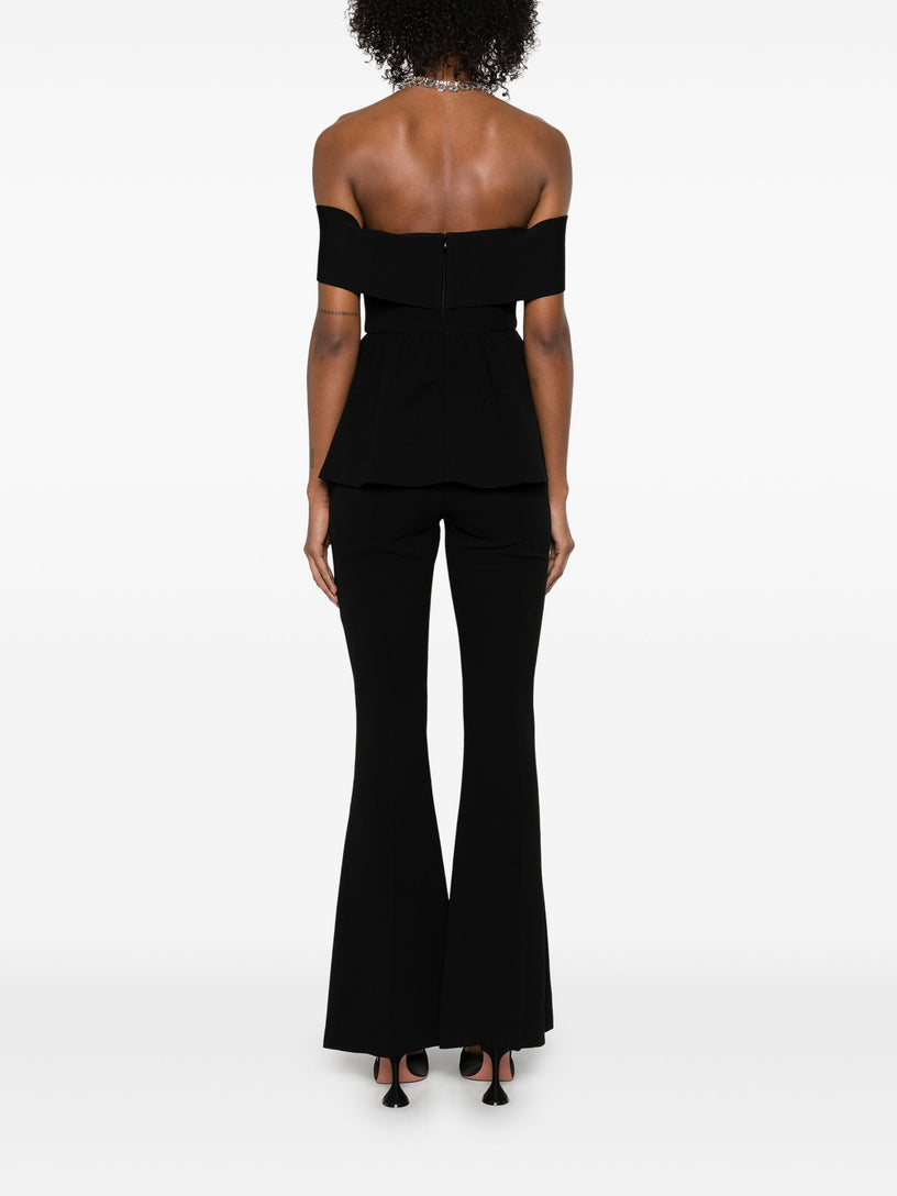 Off-the-shoulder crepe jumpsuit