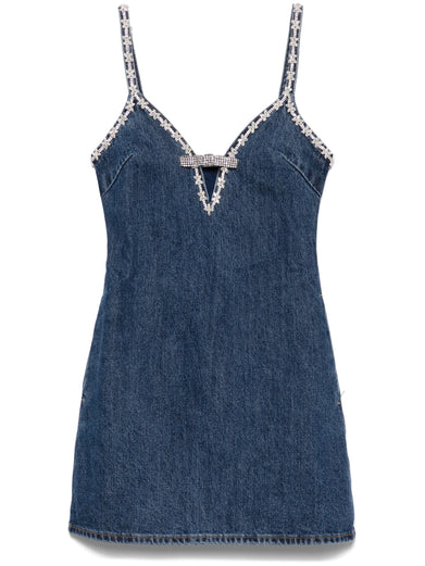 Denim strappy mini dress