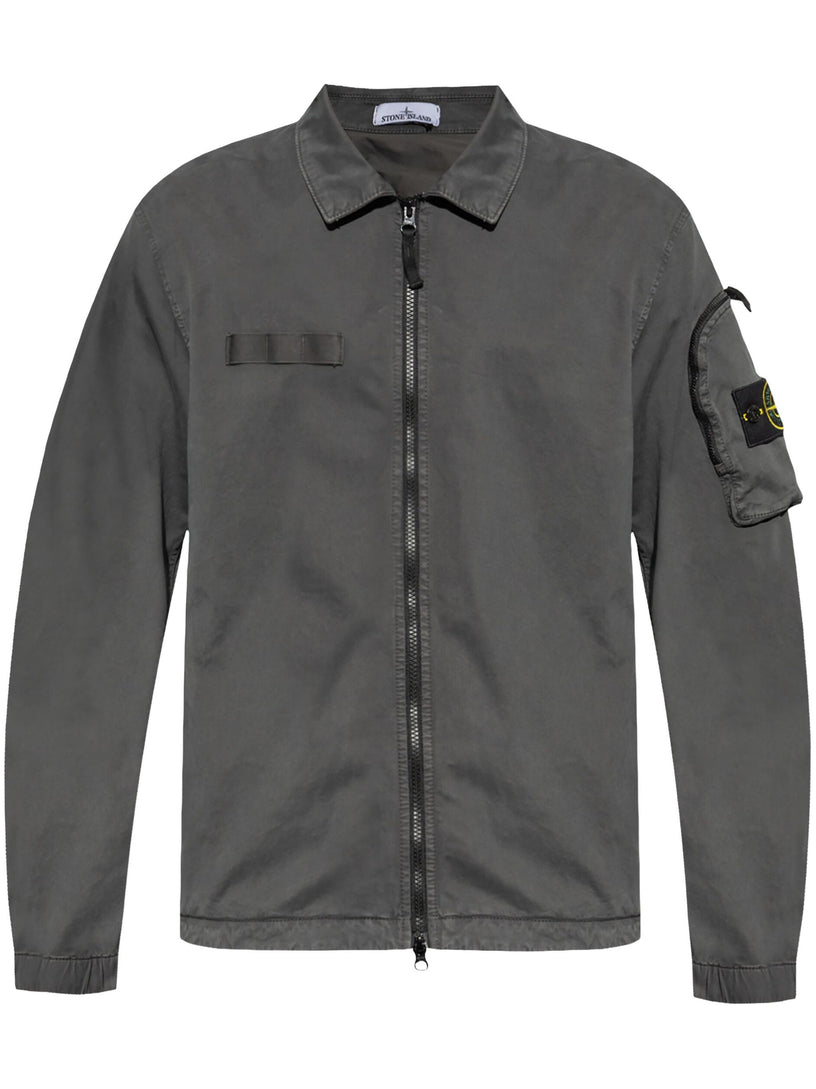 Overshirt with Stone Island Badge