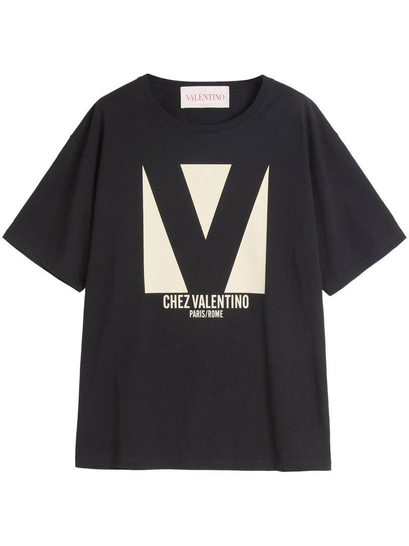 Jersey T-shirt with Chez Valentino print