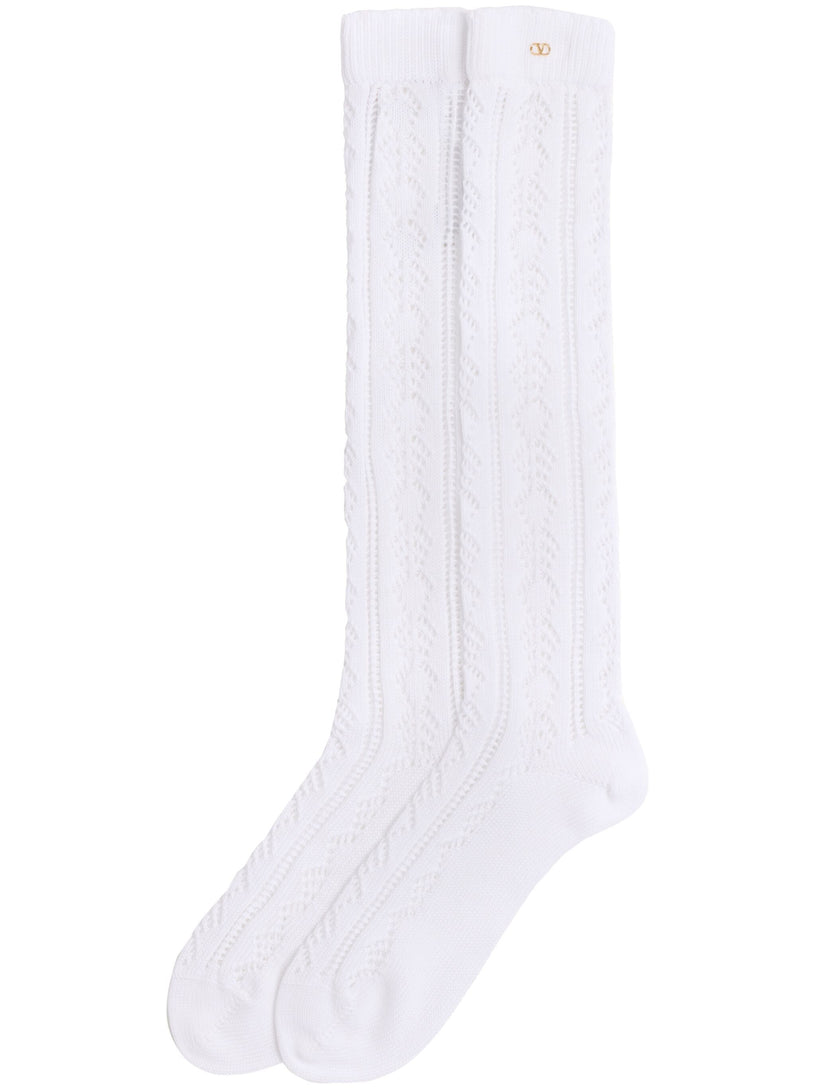 Valentino perforated cotton socks with VLogo