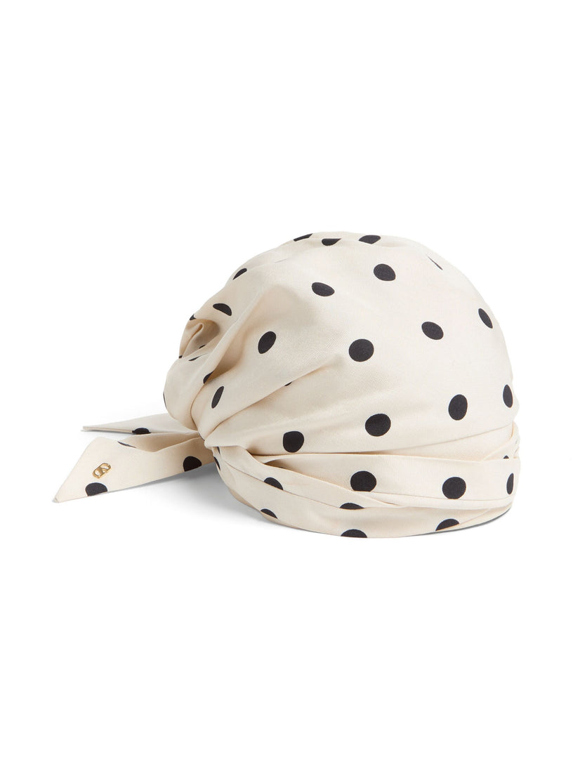 Polka dot-print Turban Scarf